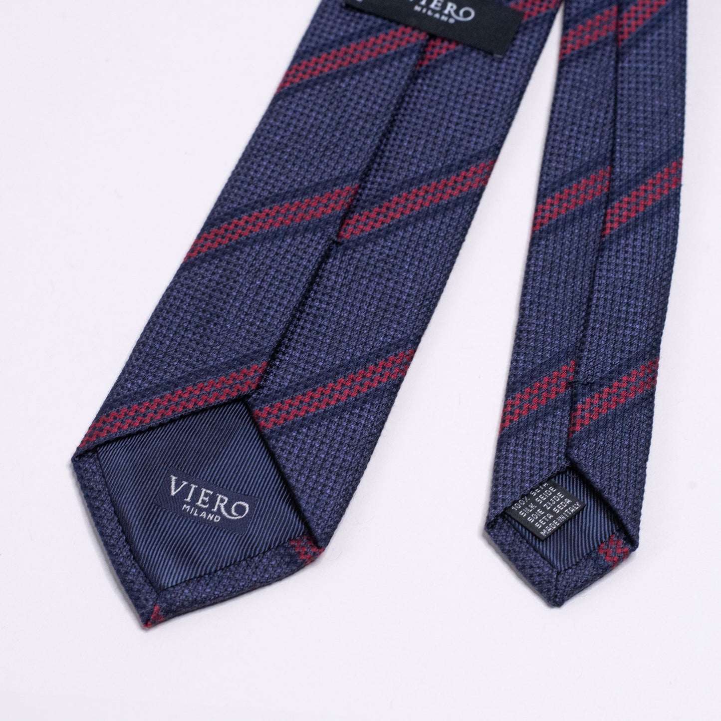 Slips, navy med burgunder striper S24014