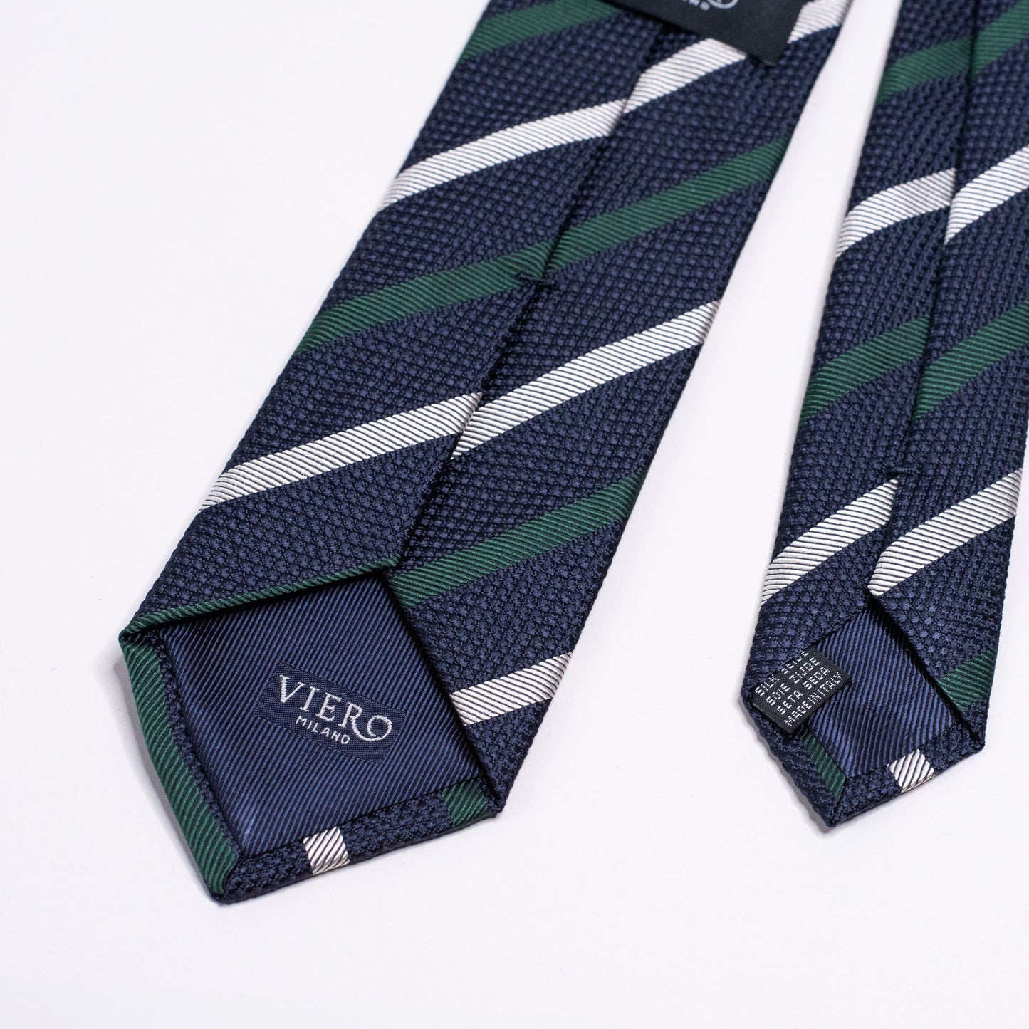 Slips, navy med grønne og hvite striper S24018