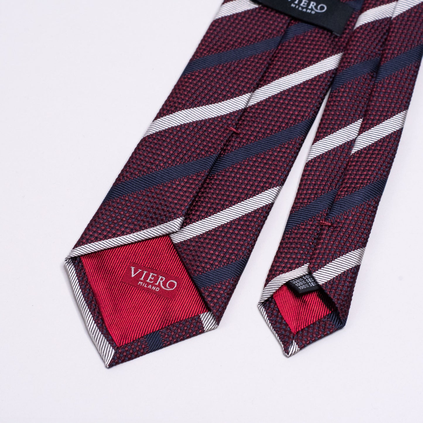 Slips, burgunder med navy og hvite striper S24021