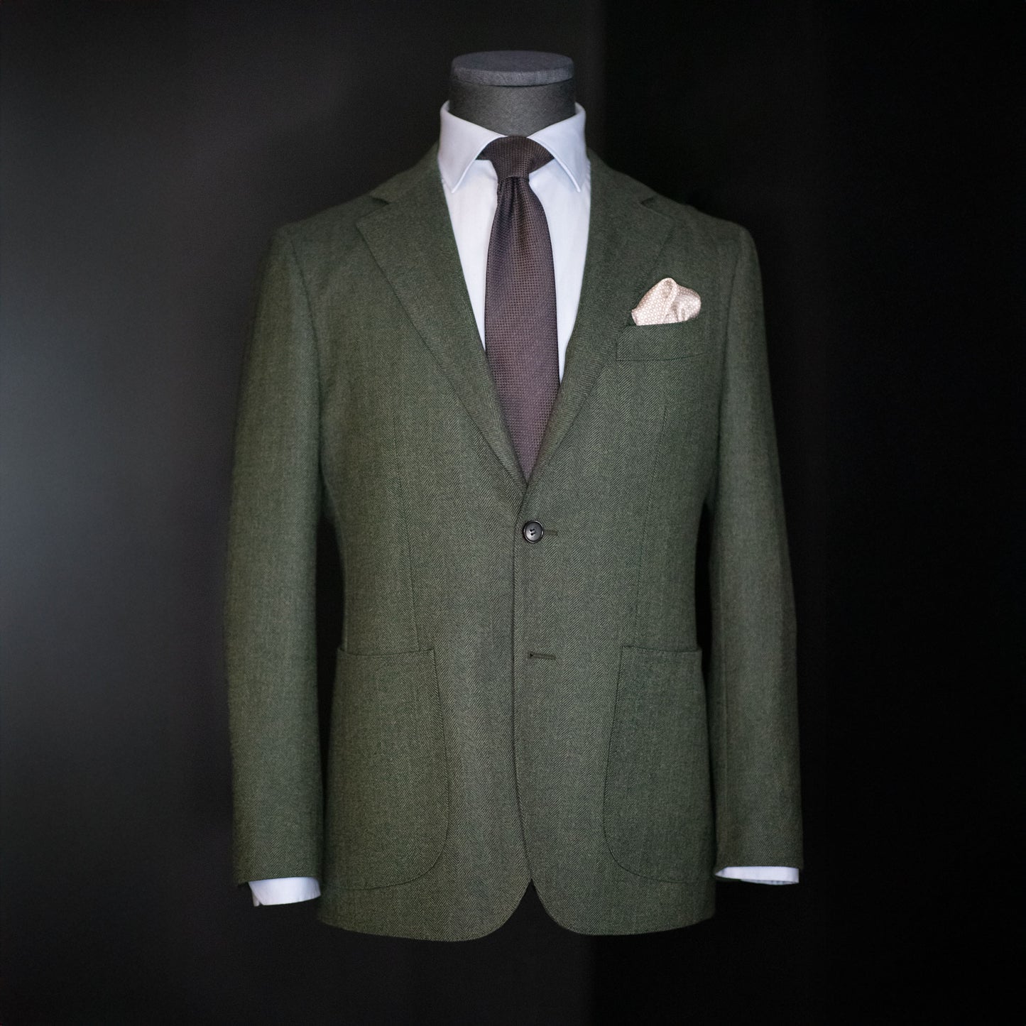 Blazer, forest green herringbone