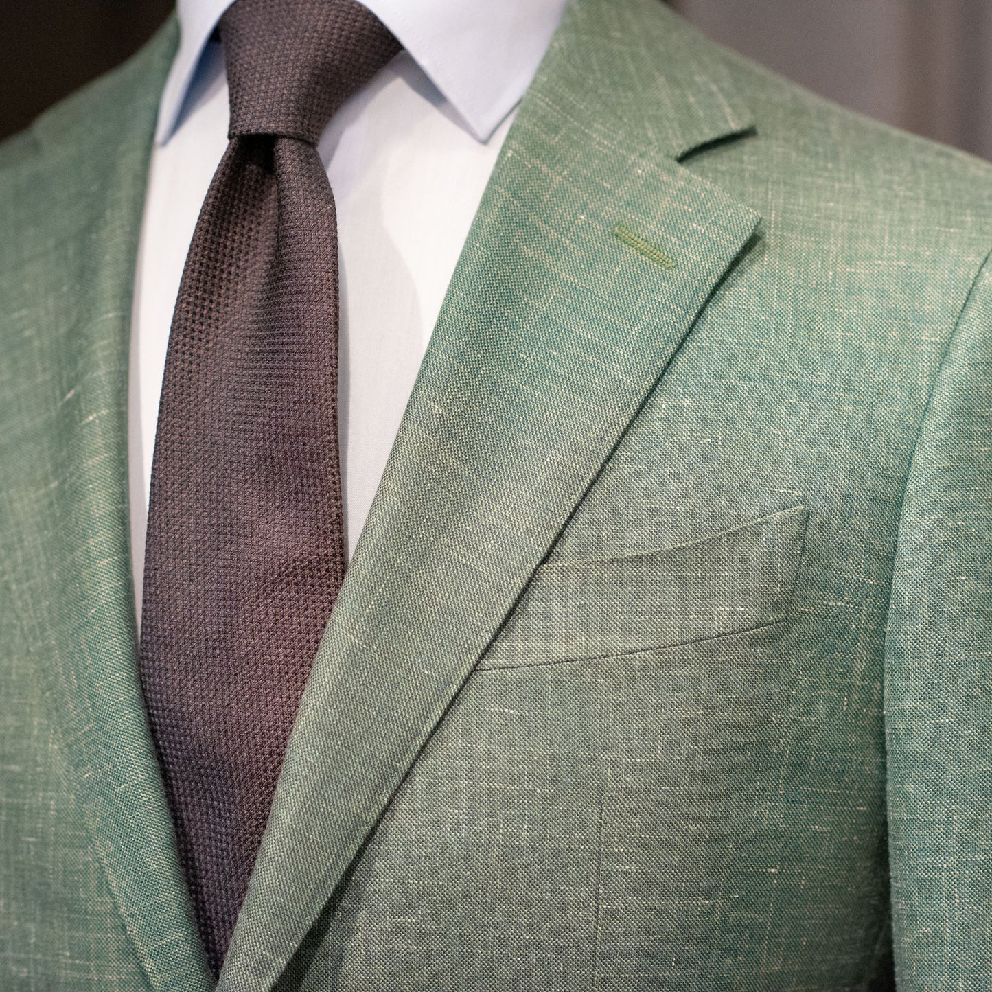 Blazer, grønn ull/silke/lin