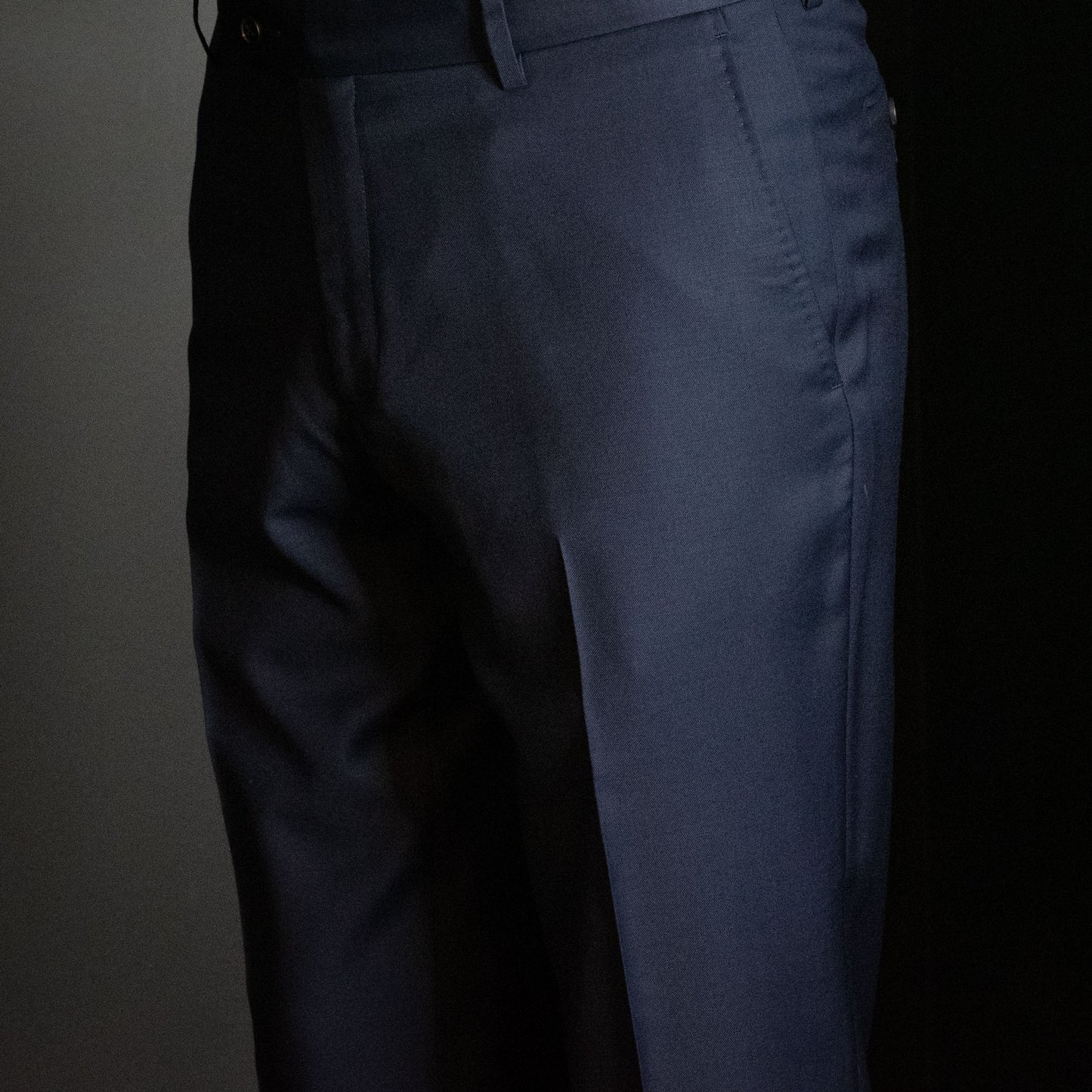 Dressbukse, navy ensfarget, natural stretch (art. 687)