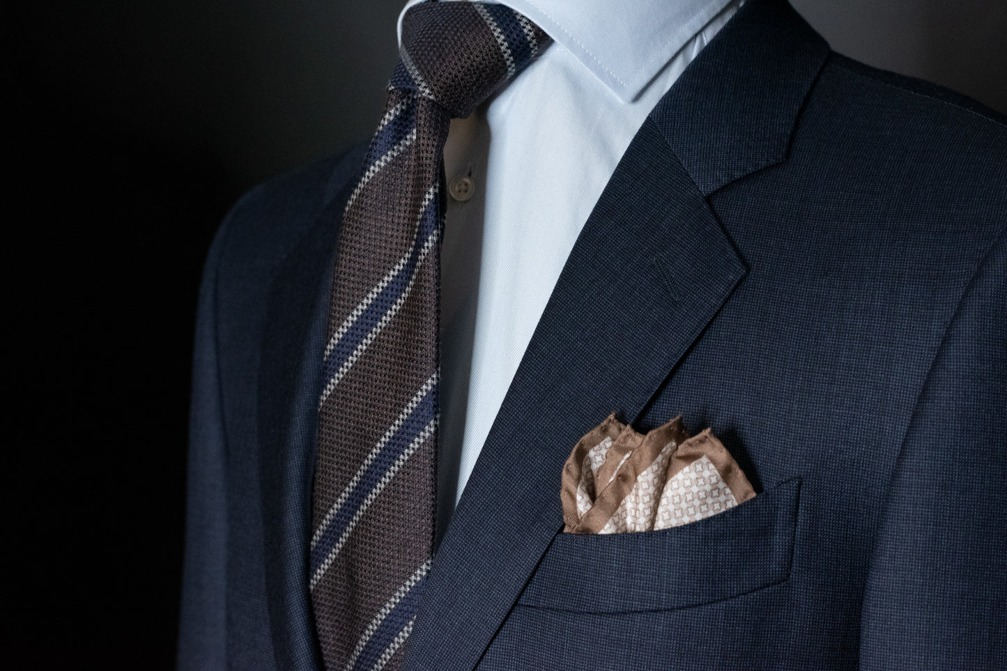 Dress, Navy micro struktur Super 110'S (art. VM4/1)