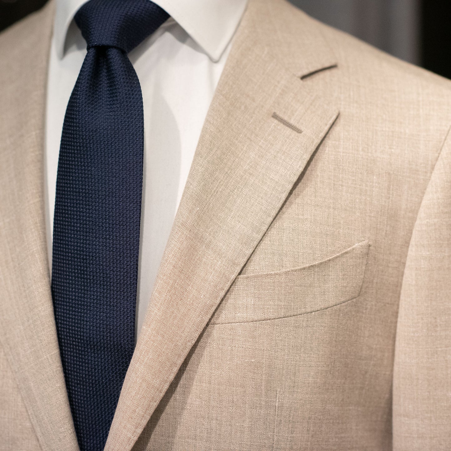 Blazer, beige ull/silke/lin