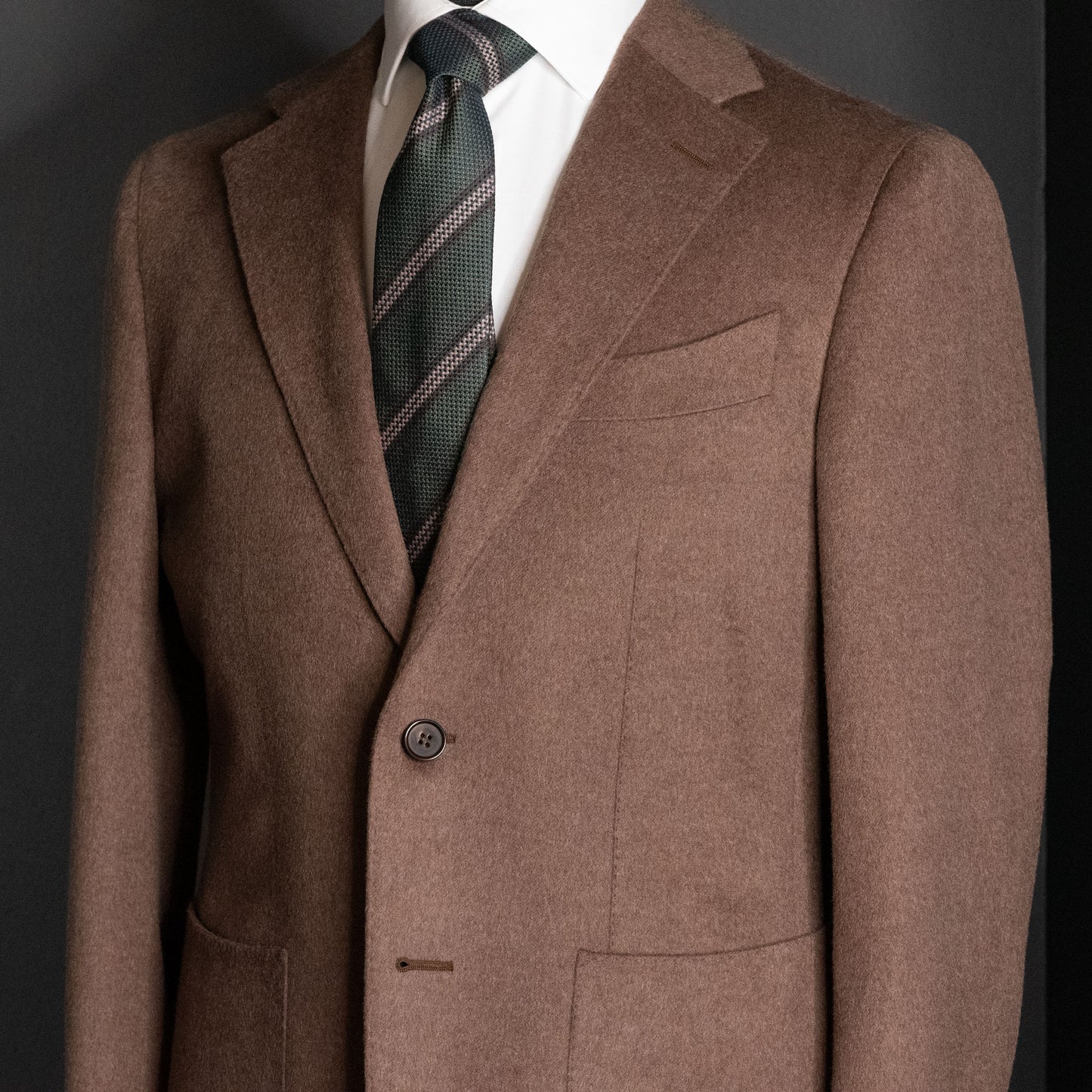 Blazer, mørk brun ull/cashmere/silke