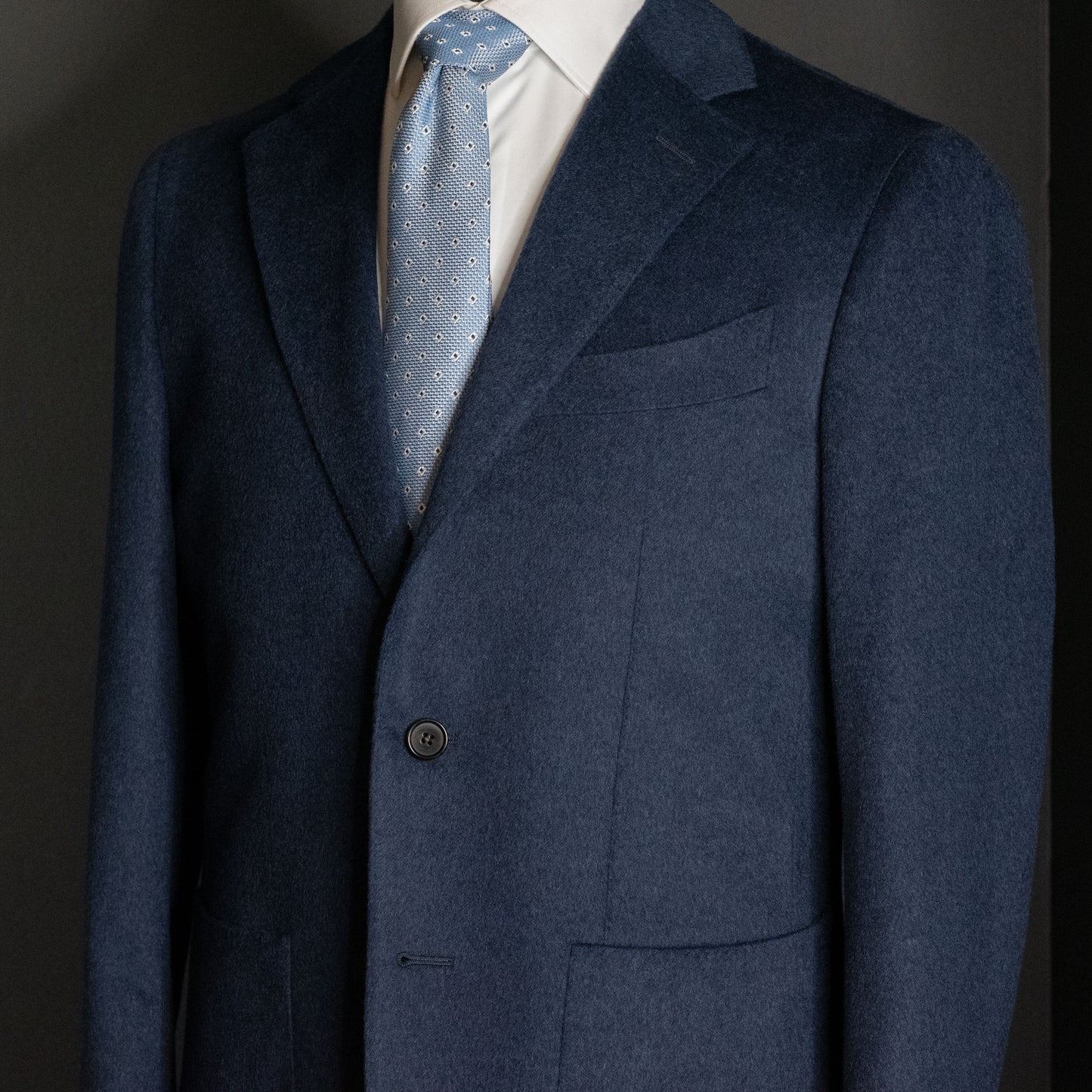 Blazer, navy ull/cashmere/silke