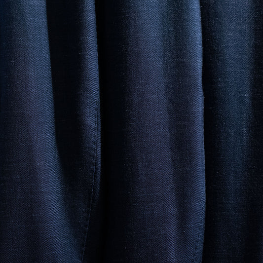 Blazer, navy herringbone ull/silke/lin