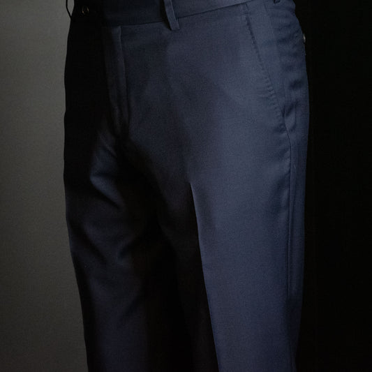 Dressbukse, navy ensfarget, natural stretch (art. 687)