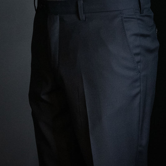 Dressbukse, dark navy ensfarget, natural stretch (art. 398)