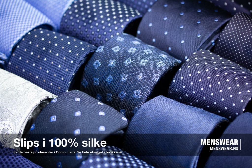 Alltid stort utvalg slips fra de beste produsenter i Como, Italia. Mange farger og mønstre.