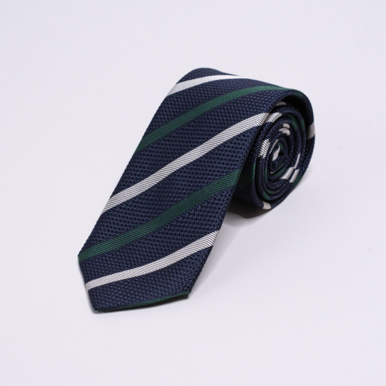 Navy slips med grønne og hvite striper. Menswear Oslo